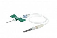 Игла-бабочка с луэр-адаптером ("SAFETY" 21Gх3/4" 19 см, зеленая, 0,8х19 мм)