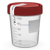 Контейнер для анализов 100 мл со стикером